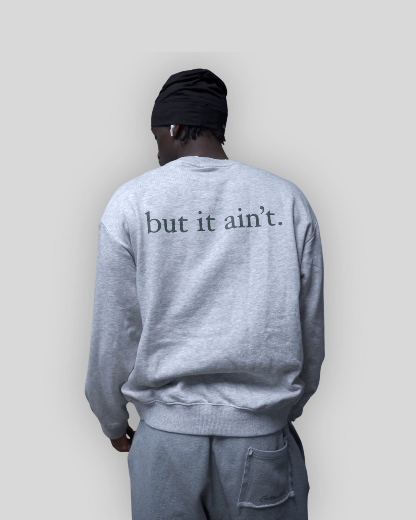 HEATHER GREY "FUN" CREWNECK SWEATER
